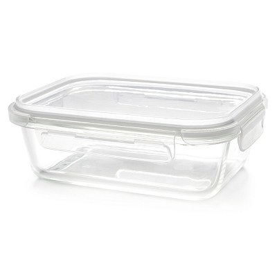 Контейнер Dinner из боросиликатного стекла, герметичный  (Белый)