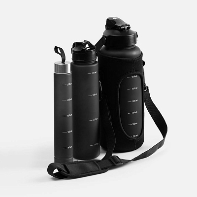 Набор спортивных бутылок Aquapack, черный (Чёрный)