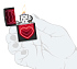 Зажигалка ZIPPO Hearts Design с покрытием Black Light, латунь/сталь, черная, матовая, 38x13x57 мм - Фото 5