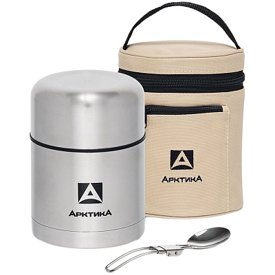 Термос для еды «Арктика 500» в чехле  (Стальной)