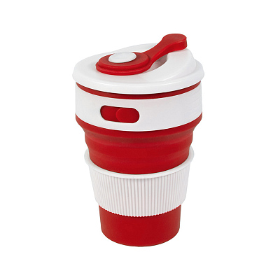 Стакан складной BUTTON,  350 мл (Красный)