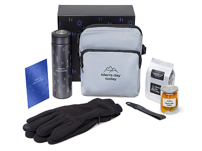 Подарочный набор Re:m. Step  с термосом, перчатками и сумкой (Чёрный)