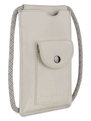 Сумка-чехол для мобильного телефона BUGATTI Almata, бежевая, полиуретан, 11x2x18 см (Бежевый)