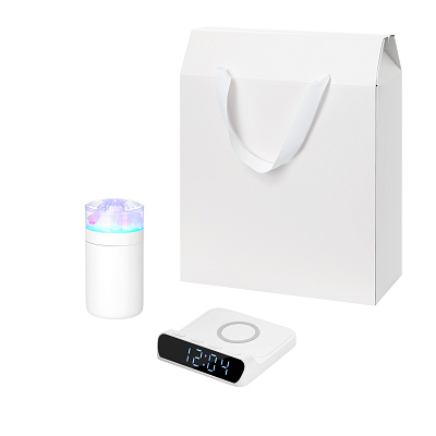 Подарочный набор Crystal, Rigel  (увлажнитель воздуха, зарядное устройство) (Белый)