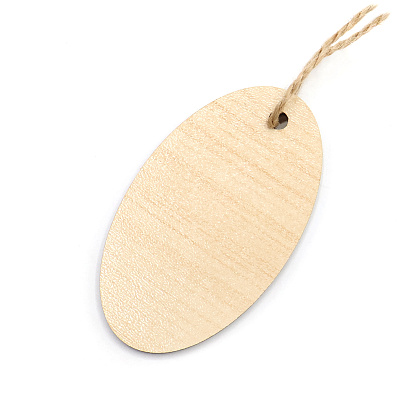 Бирка из ламинированного ХДФ на верёвке, Овальная (Овальная)