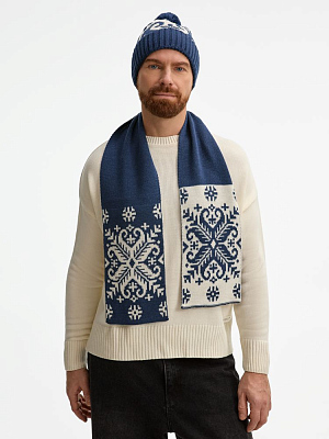 Шарф Wintertude M, синий с белым