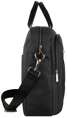 Портфель мужской BUGATTI Sera, антрацитовый, полиэстер, 40х11х34 см, 15 л