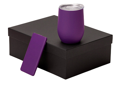 Подарочный набор COLOR IT с термокружкой и повербанком (Фиолетовый)