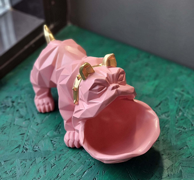 Статуэтка хранитель Бульдог  (Розовый)