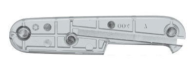 Задняя накладка для ножей VICTORINOX 91 мм пластиковая полупрозрачная серебристая