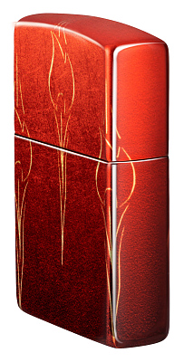 Зажигалка ZIPPO Ombre Flames с покрытием 540 Tumbled Brass, латунь/сталь, разноцветная, 38x13x57 мм