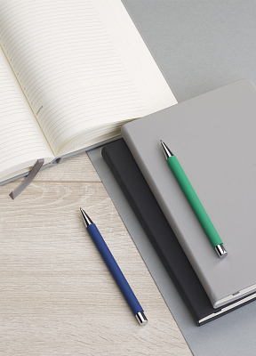 Ручка шариковая "Aurora", покрытие soft touch, темно-синий