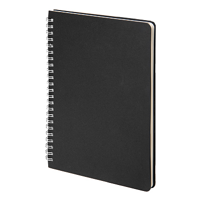 Блокнот на двойной пружине HELIX, 143 х 205 мм, черный с белым, блок в линейку (Черный, белый)