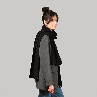 Шарф Форгес (Forges) вязаный, черный