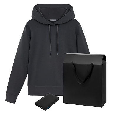Набор с одеждой ALEX (худи, аккумулятор), черный, L (Серый, черный)