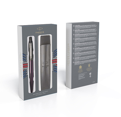 Набор Parker: ручка Parker Jotter + чехол для ручки (Фиолетовый)