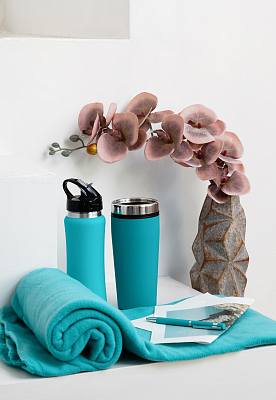 Термостакан "Европа" 500 мл, покрытие soft touch, бирюзовый