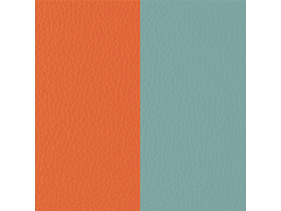 Двусторонняя кожаная вставка для браслета (Оранжевый/сине-голубой)