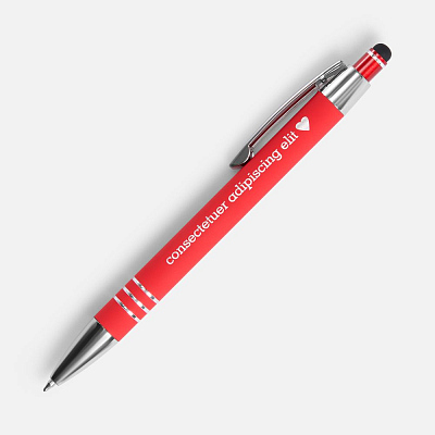 Ручка шариковая Sansen Soft Touch со стилусом, красная