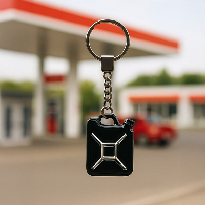 Брелок Канистра (черный с серебром)