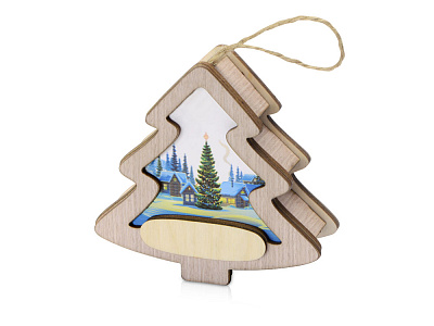 Новогодняя подвеска с подсветкой Ёлочка (Натуральный, разноцветный)