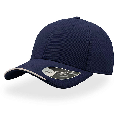 Бейсболка ESTORIL, 6 клиньев, застежка на липучке (Темно-синий, белый)