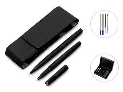 Подарочный набор ручек со сменными стержнями Dumas (Чёрный)