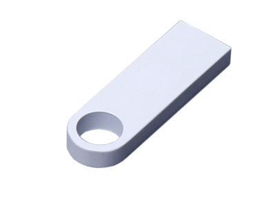 USB 2.0-флешка на 4 Гб с мини чипом и круглым отверстием (Белый)