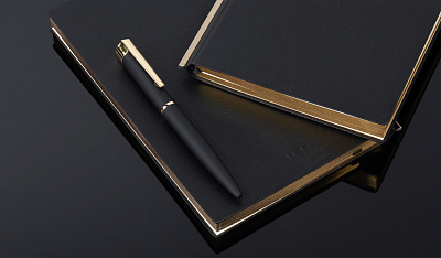 Ежедневник недатированный "Аскона", А5, черный с золотом