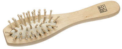 Щетка Dewal Beauty серия "Эко" массажная с деревянным штифтом, овальная малая (Коричневый)