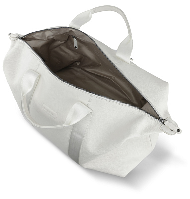 Сумка дорожная BUGATTI Elsa, белая, воловья кожа/полиэстер, 47х22х24/30 см