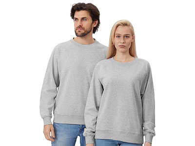 Свитшот оверсайз с рукавом реглан Belgrade, унисекс (Серый меланж)