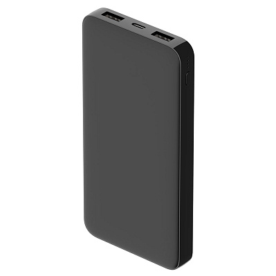 Внешний аккумулятор Polus, 10000 Mah, софт-тач покрытие, черный (Черный.)