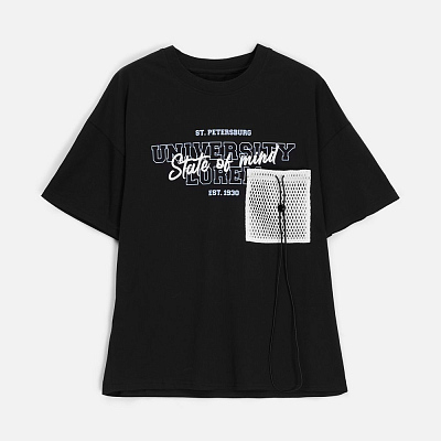 Футболка унисекс оверсайз T3, черная