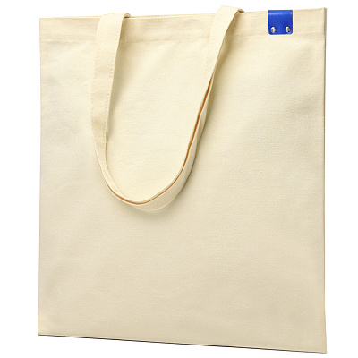 Сумка для покупок IVORY 325 г/м² с PU нашивкой  (Синий)