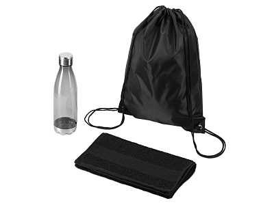 Спортивный набор с бутылкой и полотенцем Beginner (Чёрный)