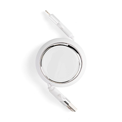 Складной кабель с переходниками pocketCoil, белый