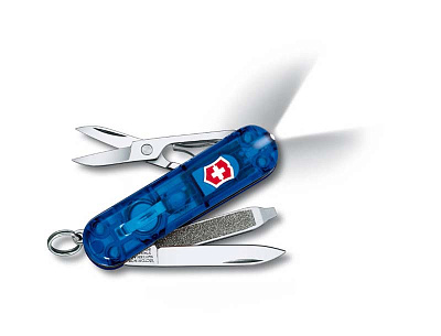 Нож-брелок VICTORINOX Swiss Lite 58 мм 7 функций полупрозрачный синий