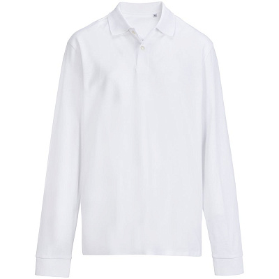 Рубашка поло унисекс с длинным рукавом Pacific LSL, белая (Белый)