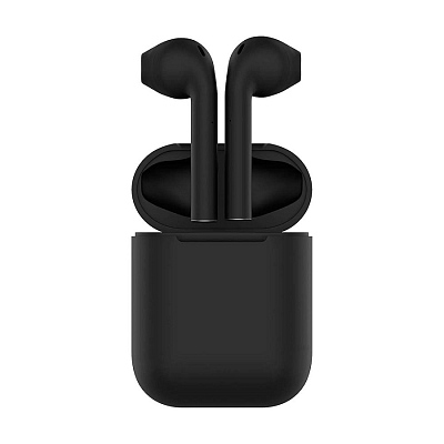 Наушники беспроводные с зарядным боксом TWS AIR SOFT, цвет черный (Чёрный) Наушники беспроводные с зарядным боксом TWS AIR SOFT, цвет черный (Чёрный)