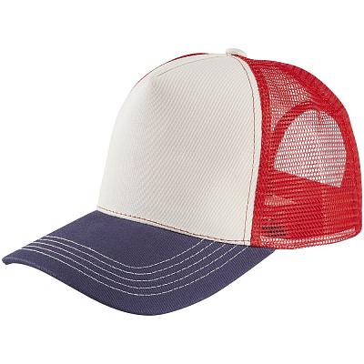 Бейсболка Blink, молочная с красным (Красный)