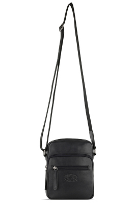 Сумка через плечо KLONDIKE GOLD «Lara», натуральная кожа в черном цвете, 19 х 20,5 х 6,5 см