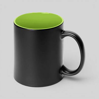 Кружка-хамелеон Surprise матовая (Черный матовый/зеленое яблоко глянцевый)