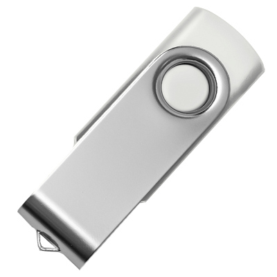 USB flash-карта DOT (8Гб), белый, 5,8х2х1,1см,пластик металл (Белый, серебристый)