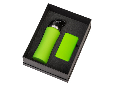 Подарочный набор COLOR IT с бутылкой для воды и повербанком  (Зеленое яблоко)