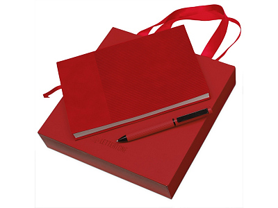 Подарочный набор блокнот А5 и металлическая шариковая ручка Nabokov (Красный)