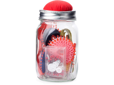Швейный набор в банке Sewing Kit (Прозрачный, разноцветный)