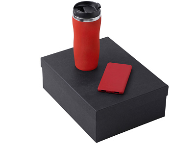 Подарочный набор COLOR IT c термокружкой и повербанком (Красный)