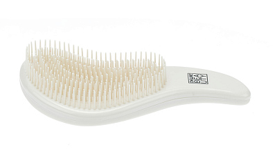 Щетка массажная DEWAL BEAUTY серия"Прованс", с пластиковым штифтом,большая с ручкой, кремовая (Белый)