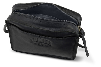 Сумка через плечо KLONDIKE RUSH «Allison», натуральная кожа в черном цвете, 18 х 14 х 5 см